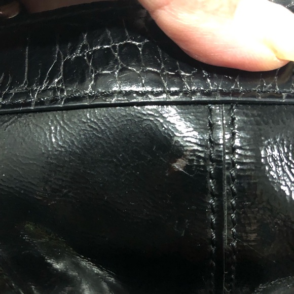 Vintage Brighton Black Patent Leather Shoulder Hand Bag - Picture 9 of 13